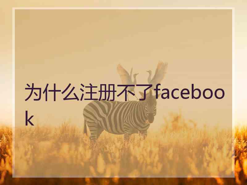 为什么注册不了facebook