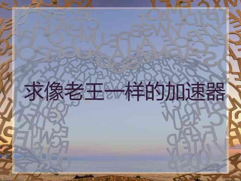 求像老王一样的加速器