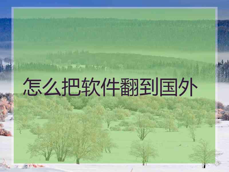 怎么把软件翻到国外