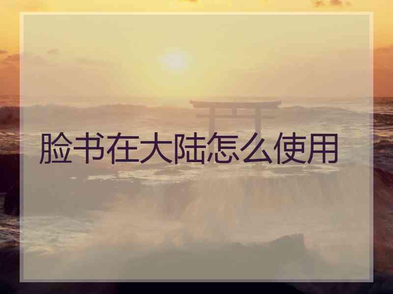 脸书在大陆怎么使用