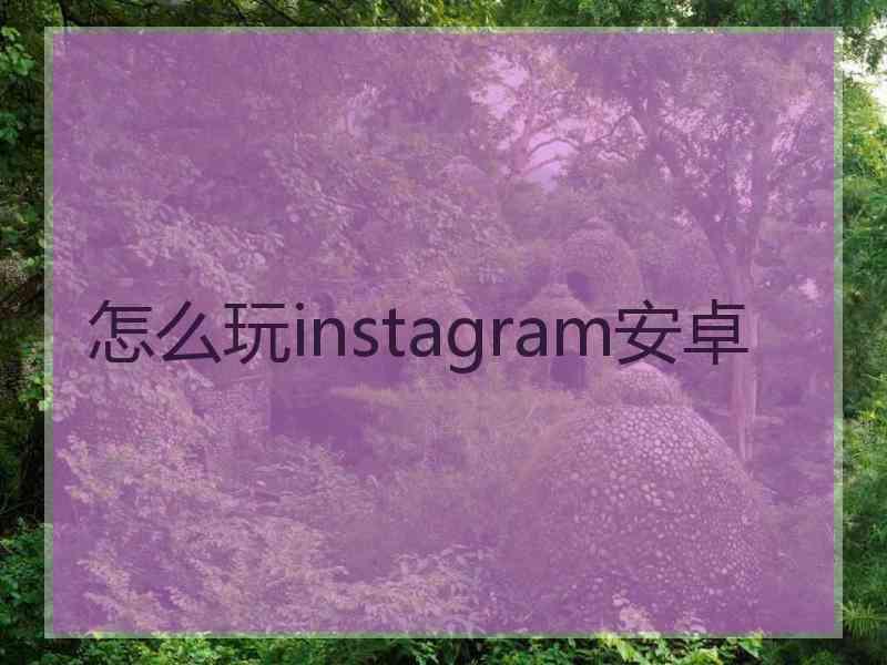 怎么玩instagram安卓