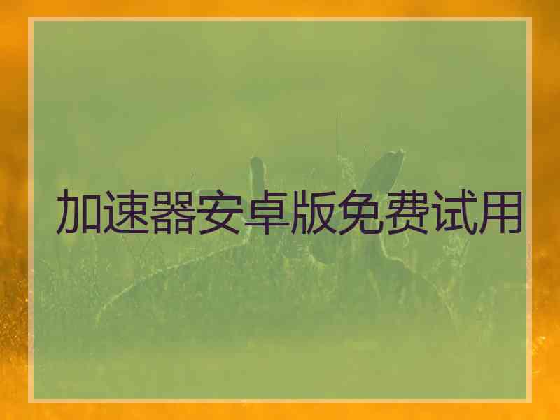 加速器安卓版免费试用