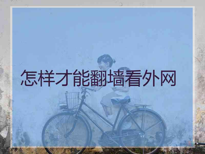怎样才能翻墙看外网