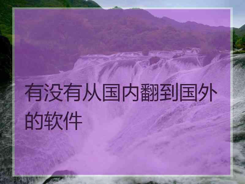 有没有从国内翻到国外的软件