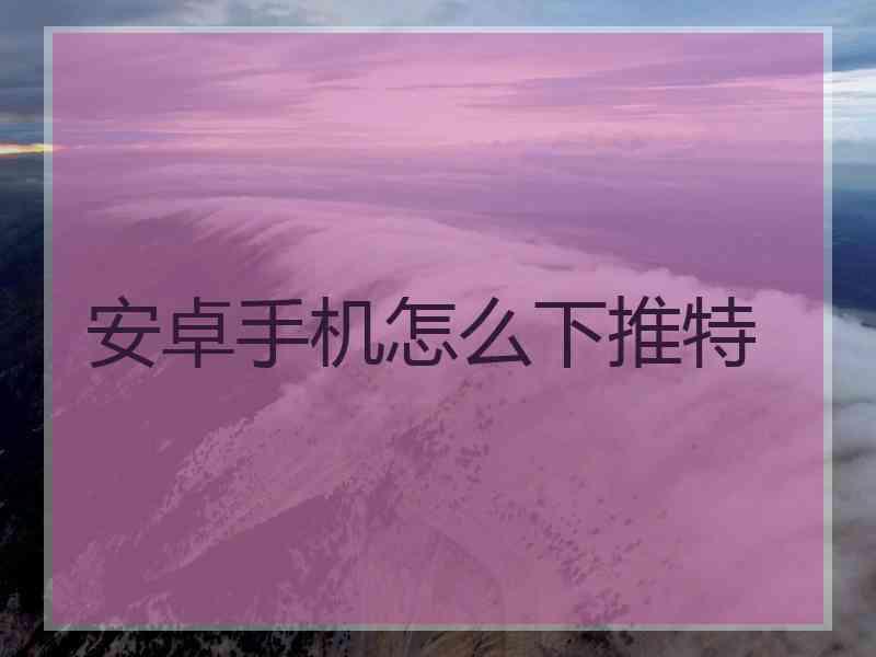 安卓手机怎么下推特