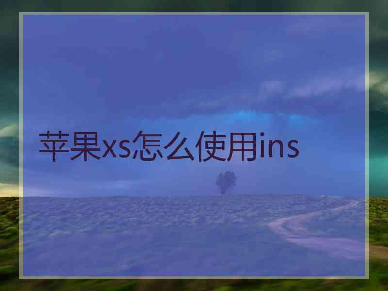苹果xs怎么使用ins