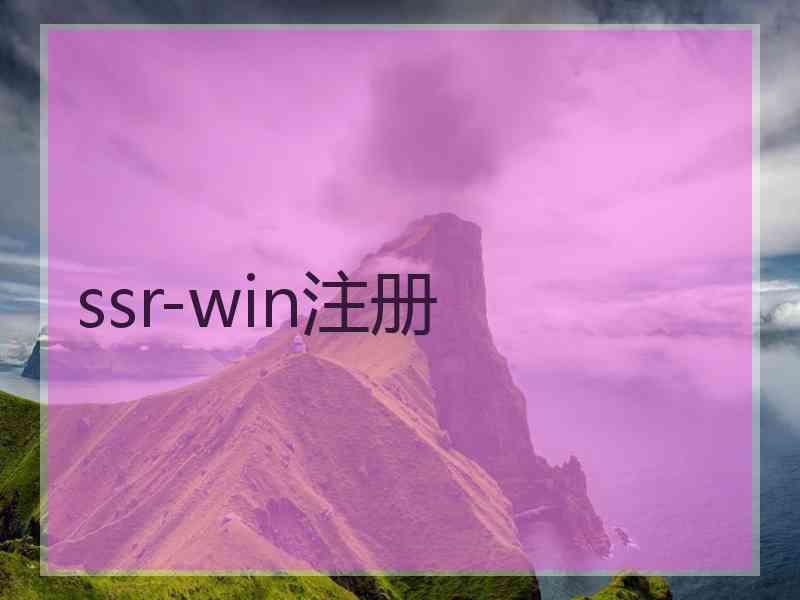ssr-win注册