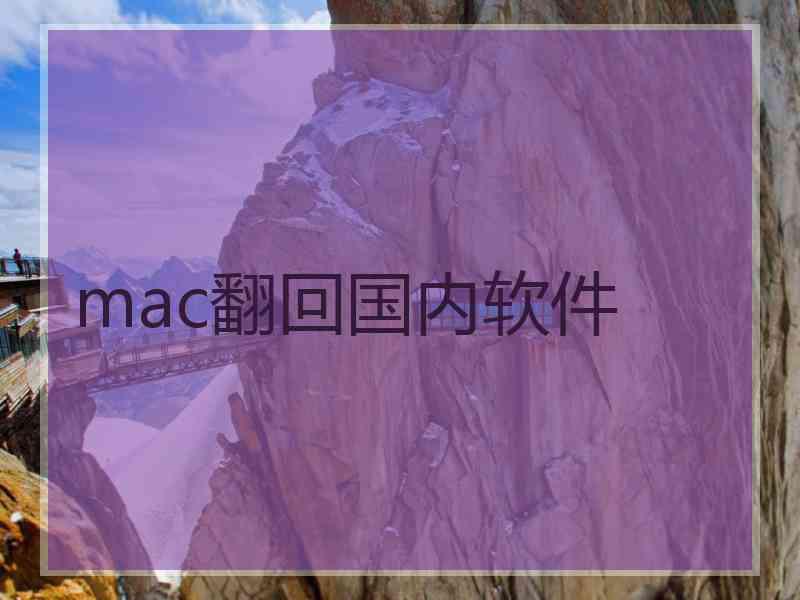 mac翻回国内软件