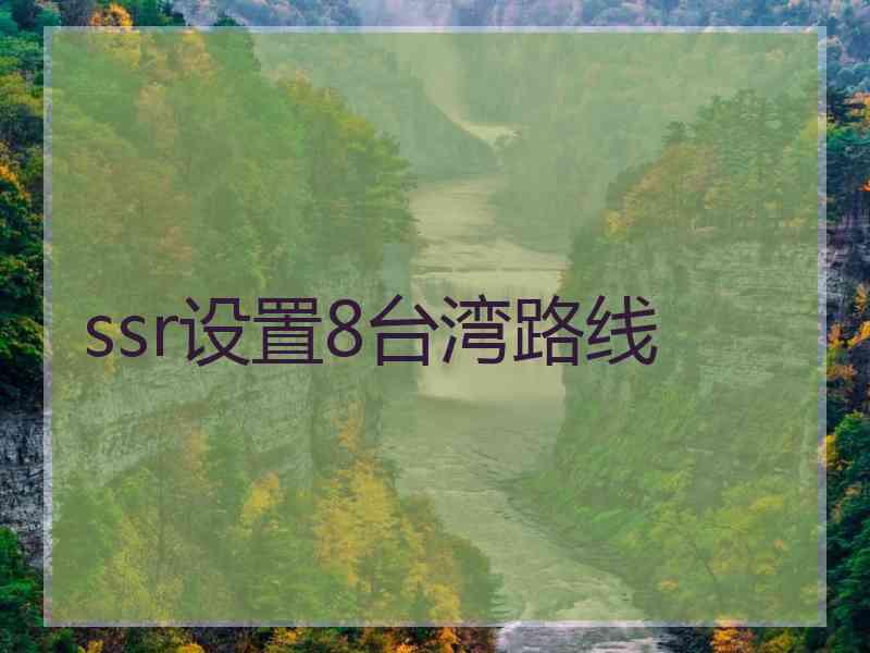 ssr设置8台湾路线