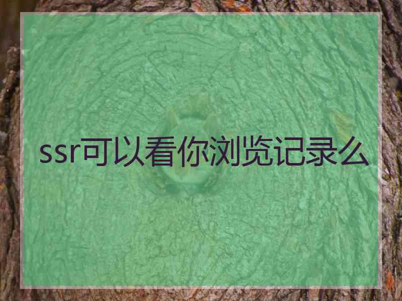 ssr可以看你浏览记录么