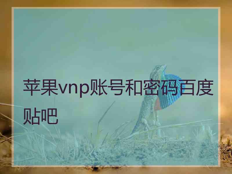苹果vnp账号和密码百度贴吧