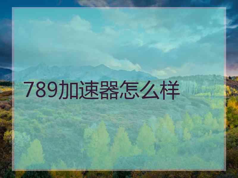 789加速器怎么样